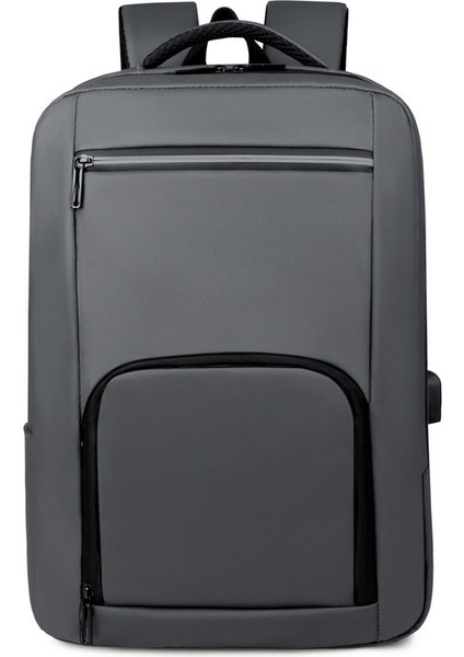 Gri Iş Seyahat Eğlence Sırt Çantası Erkek Su Geçirmez Aşınma Iş Sırt Çantası Basit ve Rahat Taşıma Şok Emme (Yurt Dışından)