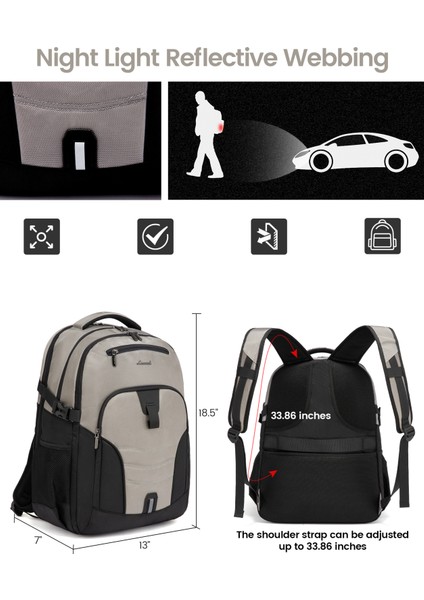 VYMB2069LK01M-BLACK Lovevook Moda Tsa Erkekler Için Büyük Seyahat Sırt Çantası 17 Inç Bilgisayar Sırt Çantası Okul Seyahat Iş Dizüstü Sırt Çantaları Üzerinde Taşımak (Yurt Dışından) fiyatları