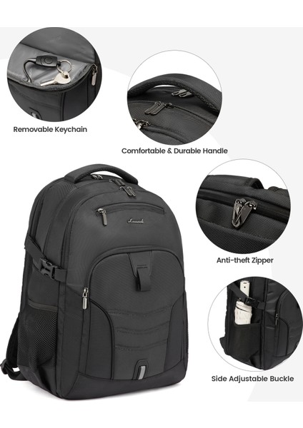VYMB2069LK01M-BLACK Lovevook Moda Tsa Erkekler Için Büyük Seyahat Sırt Çantası 17 Inç Bilgisayar Sırt Çantası Okul Seyahat Iş Dizüstü Sırt Çantaları Üzerinde Taşımak (Yurt Dışından) fırsatları