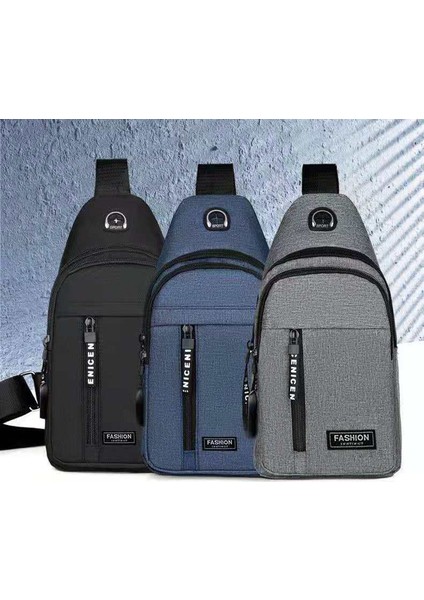 Gri Moda Erkek Omuz Oxford Crossbody Açık Spor Seyahat Göğüs Çantası Düz Renk Rahat Çok Fonksiyonlu Bel Telefon Tek Kollu Çanta (Yurt Dışından) fırsatları