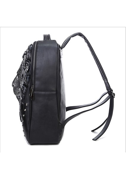 Altın Punk Kabartmalı Sırt Çantası Erkek Dış Ticaret Sıcak Hayvan Aslan Kafası Sırt Çantası Açık Su Geçirmez Gelgit Seyahat Bilgisayar Çantası (Yurt Dışından) fırsatları