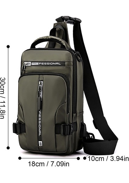Siyah Erkek Naylon Crossbody Çanta USB Şarj Portu ile Çok Fonksiyonlu Açık Seyahat Su Geçirmez Sırt Çantası Erkek Rahat Messenger Göğüs Çanta (Yurt Dışından) indirimleri