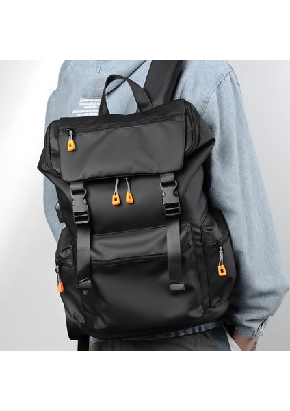 Gri Sırt Çantası Erkek Iş Rahat Büyük Kapasiteli Seyahat Çantası Bilgisayar Sırt Çantası Ortaokul Öğrencisi Schoolbag Sırt Çantası Erkekler (Yurt Dışından) fırsatları