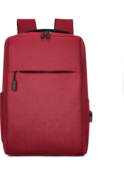 Kırmızı Hafif Basit Erkek Iş Sırt Çantası Eğlence Moda Aşınmaya Dayanıklı Seyahat Bilgisayar Çantası Büyük Kapasiteli (Yurt Dışından)