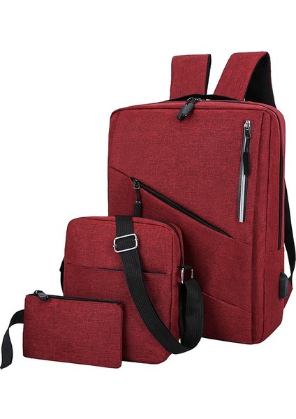 Lacivert Büyük Kapasiteli Bilgisayar Çantası Paketi Moda Çok Fonksiyonlu USB Traveloem Su Geçirmez Dizüstü Sırt Çantası (Yurt Dışından) fırsatları