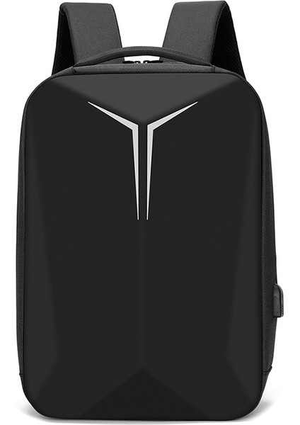 Siyah Yeni Iş Çantası Erkek Sert Çanta Bilgisayar Çantası Erkek Sırt Çantası Su Geçirmez Şarj USB Sırt Çantası (Yurt Dışından)