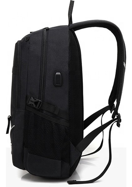 Siyah Sıcak Satış Çok Fonksiyonlu Düz Renk Oxford Basketbol Spor Sırt Çantası USB Harici Şarj Portu ile (Yurt Dışından) modelleri