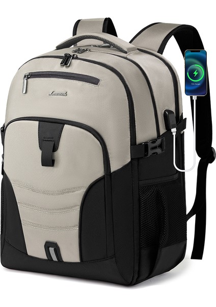 VYMB2069LK31M-GRI Lovevook Moda Tsa Erkekler Için Büyük Seyahat Sırt Çantası 17 Inç Bilgisayar Sırt Çantası Üzerinde Taşımak Okul Seyahat Iş Dizüstü Sırt Çantaları (Yurt Dışından)