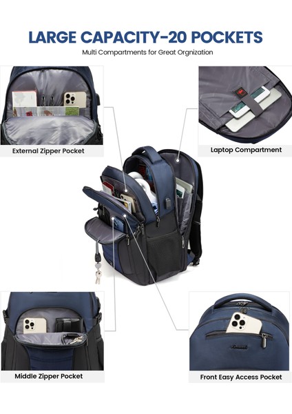 VYMB2069LK31M-GRI Lovevook Moda Tsa Erkekler Için Büyük Seyahat Sırt Çantası 17 Inç Bilgisayar Sırt Çantası Üzerinde Taşımak Okul Seyahat Iş Dizüstü Sırt Çantaları (Yurt Dışından) indirimleri