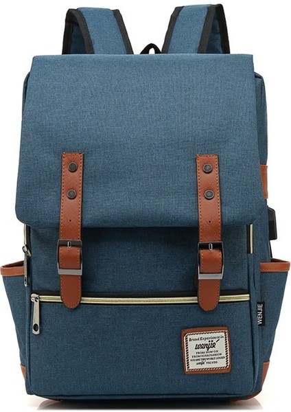 11 Klasik Tuval Erkek Ofis Yürüyüş Seyahat Iş Bilgisayar Çantası Rahat Oxford Büyük Kapasiteli USB Dizüstü Erkek Sırt Çantaları (Yurt Dışından)