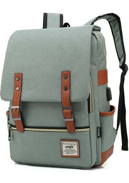 11 Klasik Tuval Erkek Ofis Yürüyüş Seyahat Iş Bilgisayar Çantası Rahat Oxford Büyük Kapasiteli USB Dizüstü Erkek Sırt Çantaları (Yurt Dışından) modelleri