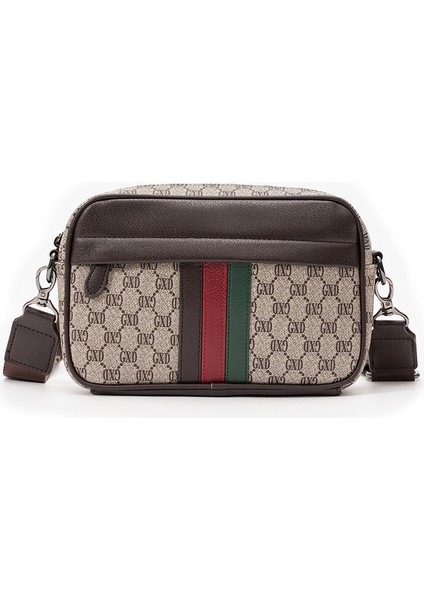 Haki Casual Checker Postacı Omuz Çantası Çapraz Omuz Sırt Çantası Erkek Küçük Kare Çanta (Yurt Dışından)