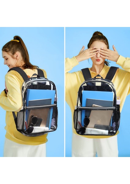 Siyah Erkek Ağır Büyük Şeffaf Sırt Çantaları Rahat Spor Sırt Çantaları Güvenlik Seyahat Koleji Için Tpu Temizle Sırt Çantası (Yurt Dışından) fiyatları