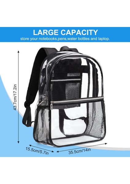 Siyah Erkek Ağır Büyük Şeffaf Sırt Çantaları Rahat Spor Sırt Çantaları Güvenlik Seyahat Koleji Için Tpu Temizle Sırt Çantası (Yurt Dışından) modelleri