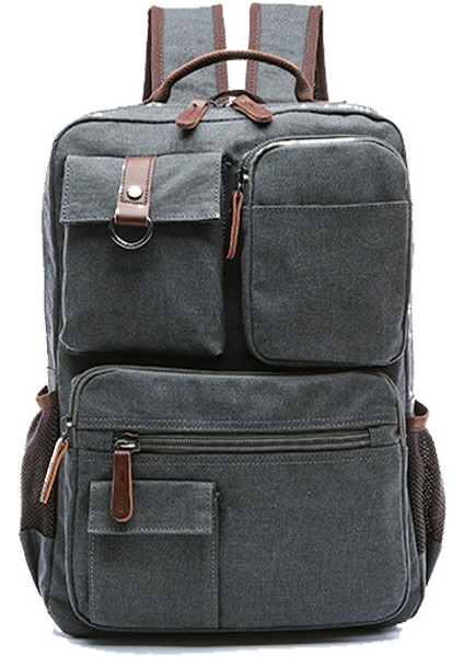 Yeşil Erkek Vintage Kanvas Sırt Çantası Seyahat Sırt Çantası Açık Kamp Yürüyüş Spor Satchel Okul Çantası Sırt Çantası (Yurt Dışından) modelleri