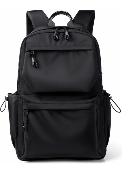 Siyah Erkek Laptop Çantası Okul Çantası Üniversite Öğrencisinin Büyük Kapasiteli Sırt Çantası Okul Çantası (Yurt Dışından)