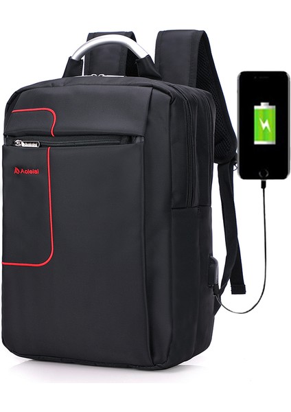Siyah 15 Inç Marka Moda Rahat Bilgisayar Sırt Çantaları Su Geçirmez Oxford Iplik Sırt Çantaları Dış Kaynak Erkek ve Kadın Omuz Çantaları (Yurt Dışından)