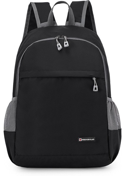 Siyah Yeni Erkek ve Kadın Açık Sırt Çantası Hafif Katlanabilir Sırt Çantası Seyahat Taşınabilir Dağcılık (Yurt Dışından)