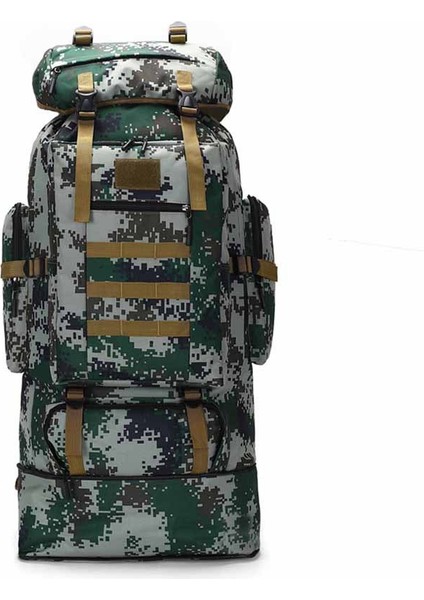 2 100L Yüksek Kapasiteli Su Geçirmez Kamuflaj Açık Kamp Yürüyüş Çantası Erkek Kadın Turizm Spor Sırt Çantası (Yurt Dışından)