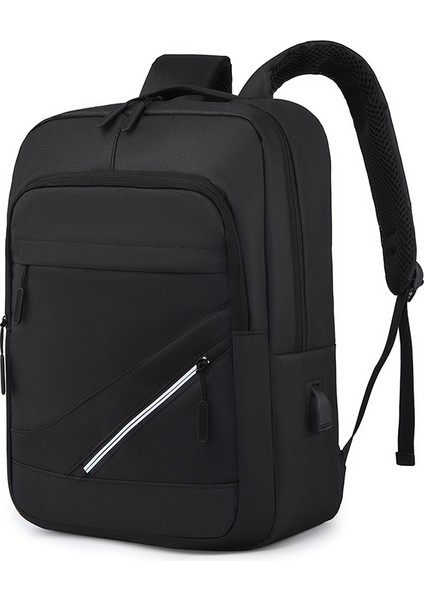 Siyah 15.6 Inç Dizüstü Sırt Çantaları Çanta Su Geçirmez Seyahat Çantaları Erkekler Için USB Bağlantı Noktalı Anti Hırsızlık Sırt Çantası (Yurt Dışından)