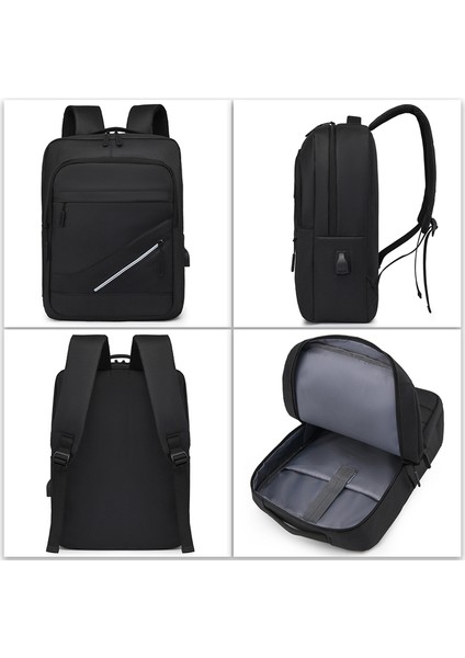 Siyah 15.6 Inç Dizüstü Sırt Çantaları Çanta Su Geçirmez Seyahat Çantaları Erkekler Için USB Bağlantı Noktalı Anti Hırsızlık Sırt Çantası (Yurt Dışından) fırsatları