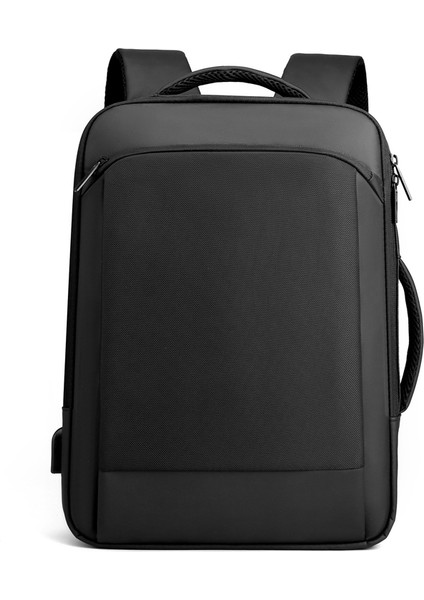 Siyah Erkek Sırt Çantası Iş Genişletilebilir Sırt Çantasıyla Seyahat 15.6 Inç Dizüstü Sırt Çantaları Seyahat Su Geçirmez USB Şarj Erkek Okul Çantaları (Yurt Dışından)