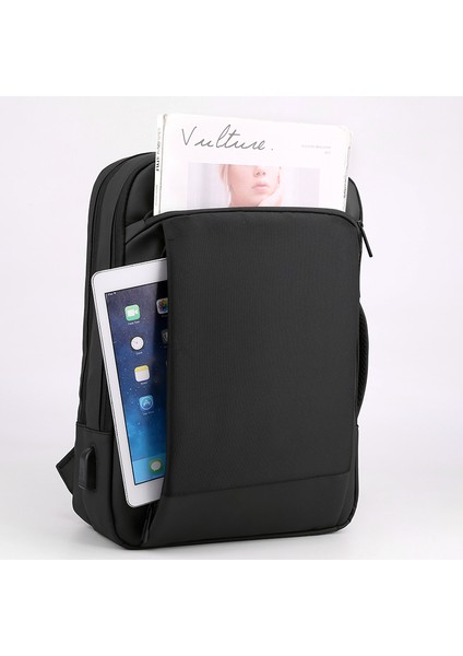 Siyah Erkek Sırt Çantası Iş Genişletilebilir Sırt Çantasıyla Seyahat 15.6 Inç Dizüstü Sırt Çantaları Seyahat Su Geçirmez USB Şarj Erkek Okul Çantaları (Yurt Dışından) fiyatları