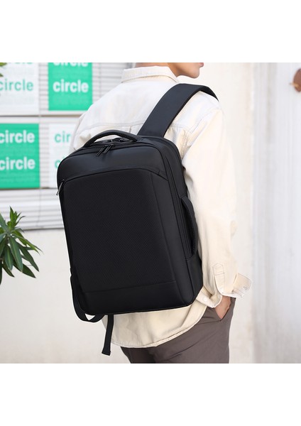 Siyah Erkek Sırt Çantası Iş Genişletilebilir Sırt Çantasıyla Seyahat 15.6 Inç Dizüstü Sırt Çantaları Seyahat Su Geçirmez USB Şarj Erkek Okul Çantaları (Yurt Dışından) fırsatları