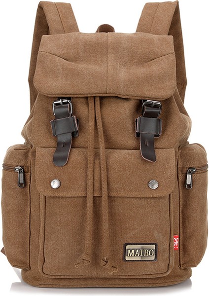 Kahverengi Kore Tarzı Kolej Siyah Gençler Için Yeni Stil Mumlu Kanvas Sırt Çantası (Yurt Dışından)