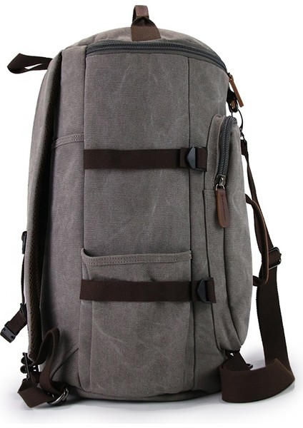 L Gri Bearky Silindir Büyük Kapasiteli Üç Amaçlı Öğrenci Su Geçirmez Özel Çok Fonksiyonlu Erkek Seyahat Kanvas Sırt Çantası Vintage (Yurt Dışından) modelleri