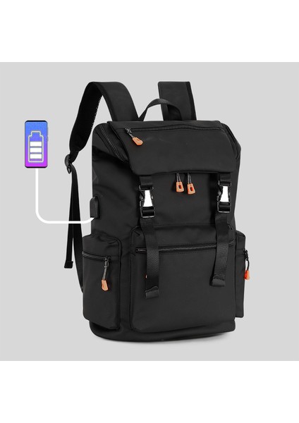 Style3 Polyester Elyaf Laptop Çantası Sırt Çantası USB Şarjlı Iş Sırt Çantası Günlük Kullanım Için Büyük Kapasiteli Özel Logo Laptop Çantası (Yurt Dışından)