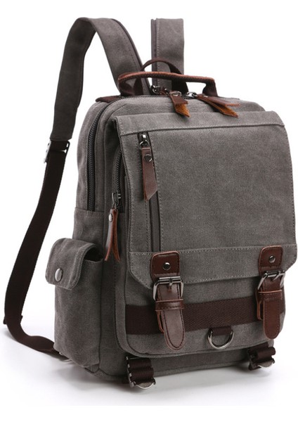 Gri 2 Unisex Yıkanmış Kanvas Sırt Çantası Özelleştirme Logosu Tote Sırt Çantası Retro Vintage Pamuk Dizüstü Özel Okul Erkekler Kanvas Sırt Çantası Erkekler Için (Yurt Dışından)