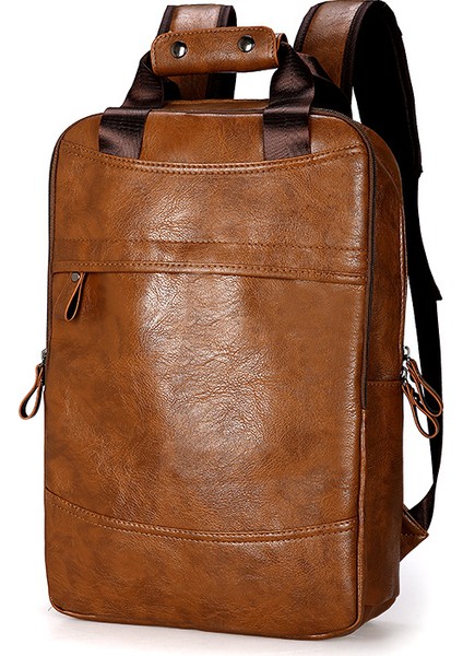 Siyah Erkek Pu Omuzlar Öğrenciler Seyahat Çantası Iş Laptop Çantası Büyük Kapasiteli Taşınabilir Sırt Çantası (Yurt Dışından) fırsatları