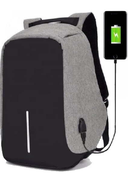 Gri 30*12*43 cm USB ile Su Geçirmez Sırt Çantaları Erkek Iş Anti-Hırsızlık Bilgisayar Dizüstü Sırt Çantası Öğrenci Okul Çantası (Yurt Dışından) indirimleri