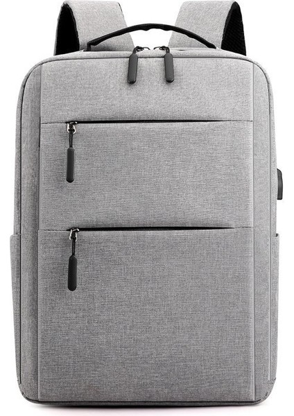 Gri Özel Öğrenci Laptop Çantaları Su Geçirmez Büyük Kapasiteli Naylon Erkek Seyahat Sırt Çantası Okul Çantaları Dizüstü Sırt Çantası (Yurt Dışından)