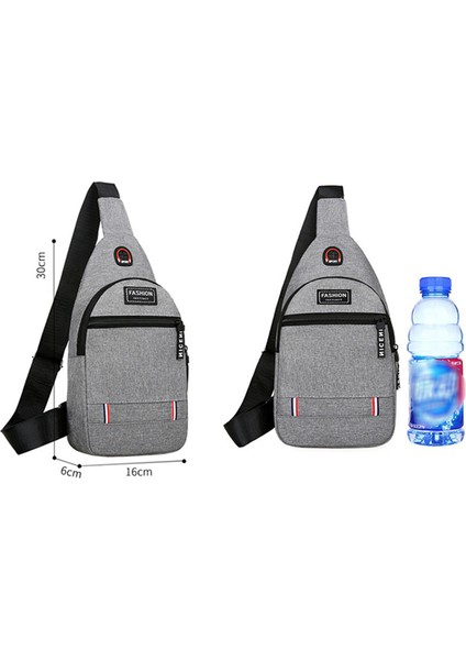 Siyah Kore Versiyonu Moda Küçük Spor Sırt Çantası Erkek Kulaklık Deliği ile Çok Amaçlı Çapraz Vücut Çanta (Yurt Dışından)