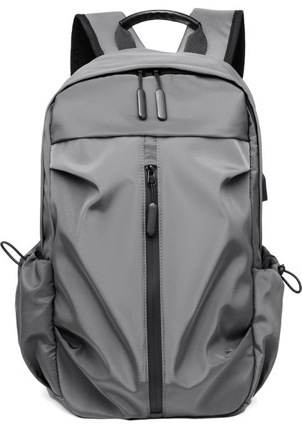 2 Rahat Minimalist Büyük Kapasiteli Hafif Su Geçirmez Seyahat Sırt Çantası Oxford Iş Bilgisayar Çantası USB Dizüstü Erkek Sırt Çantaları (Yurt Dışından)