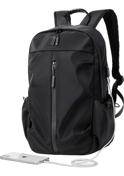 2 Rahat Minimalist Büyük Kapasiteli Hafif Su Geçirmez Seyahat Sırt Çantası Oxford Iş Bilgisayar Çantası USB Dizüstü Erkek Sırt Çantaları (Yurt Dışından) fiyatları