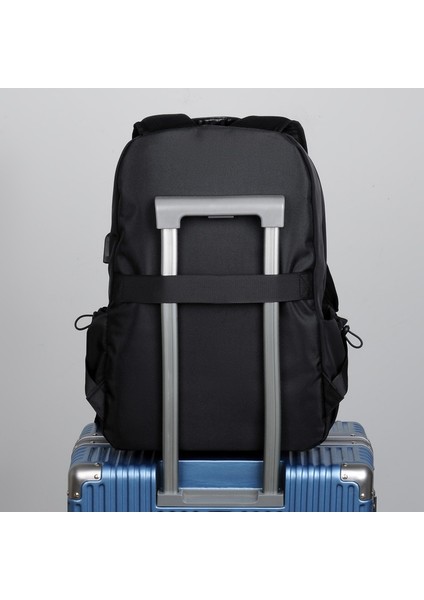 2 Rahat Minimalist Büyük Kapasiteli Hafif Su Geçirmez Seyahat Sırt Çantası Oxford Iş Bilgisayar Çantası USB Dizüstü Erkek Sırt Çantaları (Yurt Dışından) fırsatları