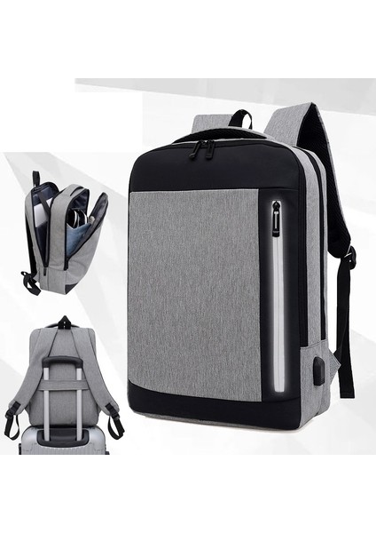 1 Büyük Kapasiteli Sırt Çantası Erkek Laptop Çantası Rahat ve Basit Çalışma Şehir Banliyö Sırt Çantası Öğrenci Çantası (Yurt Dışından) indirimleri