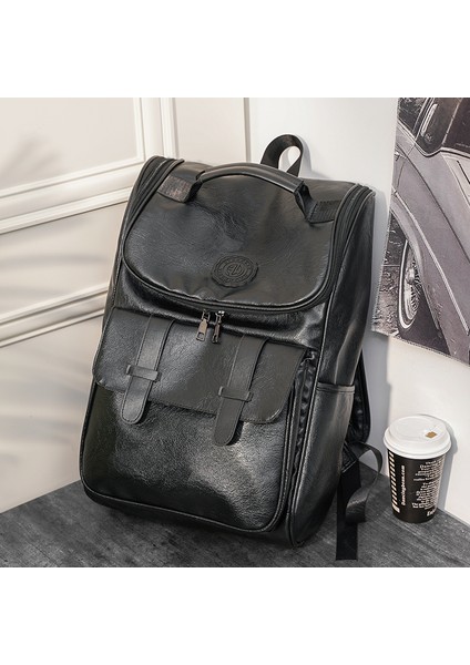 Siyah-Pu Su Geçirmez Erkek Gençler Için Okul Sırt Çantaları Spor Sırt Çantası Orijinal Omuz Çantaları Erkek Sırt Çantası Dizüstü Seyahat Okul Çantaları (Yurt Dışından)