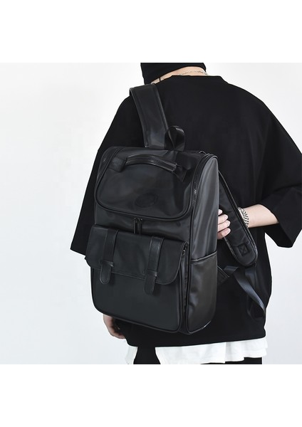 Siyah-Pu Su Geçirmez Erkek Gençler Için Okul Sırt Çantaları Spor Sırt Çantası Orijinal Omuz Çantaları Erkek Sırt Çantası Dizüstü Seyahat Okul Çantaları (Yurt Dışından) modelleri