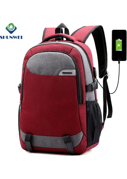 Gri Fabrika Doğrudan Tedarik Özelleştirilmiş Su Geçirmez Gece Yansıtıcı Tasarım Rahat Sırt Çantası Erkek USB Şarj Cihazı ile Laptop Sırt Çantası (Yurt Dışından) fiyatları