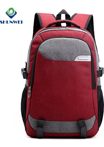 Gri Fabrika Doğrudan Tedarik Özelleştirilmiş Su Geçirmez Gece Yansıtıcı Tasarım Rahat Sırt Çantası Erkek USB Şarj Cihazı ile Laptop Sırt Çantası (Yurt Dışından) modelleri