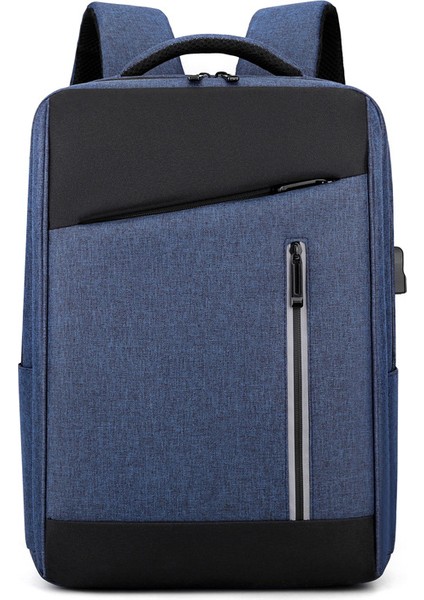 Lacivert Büyük Kapasiteli Laptop Çantası Sırt Çantası USB Şarjlı Iş Sırt Çantası Günlük Kullanım Için Büyük Kapasiteli Özel Logo Laptop Çantası (Yurt Dışından)