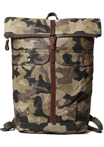 Açık Yeşil Yüksek Kaliteli Büyük Kapasiteli Seyahat Çantası Kamuflaj Erkek Kanvas Sırt Çantası (Yurt Dışından) fiyatları