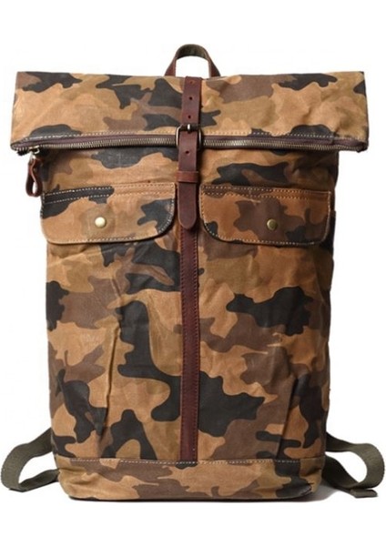 Açık Yeşil Yüksek Kaliteli Büyük Kapasiteli Seyahat Çantası Kamuflaj Erkek Kanvas Sırt Çantası (Yurt Dışından) modelleri