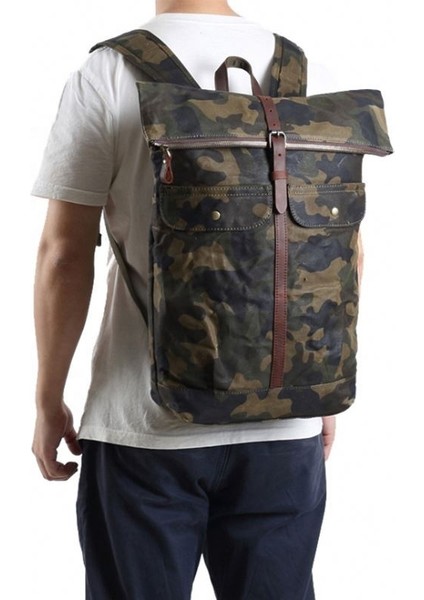 Açık Yeşil Yüksek Kaliteli Büyük Kapasiteli Seyahat Çantası Kamuflaj Erkek Kanvas Sırt Çantası (Yurt Dışından) fırsatları