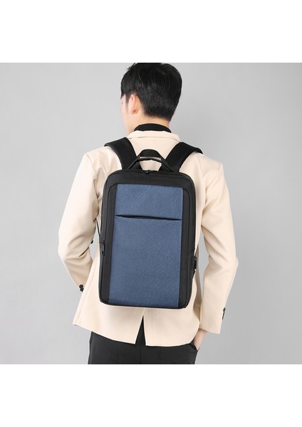 Mavi Basit ve Kullanışlı Erkek Dış Mekan Sırt Büyük Kapasiteli Aşınmaya Dayanıklı Günlük Seyahat Sırt Çantası Hepsi Şık Günlük (Yurt Dışından)