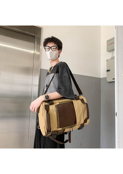 1 Kanvas Sırt Çantası Vintage Eğlence Çantası Çok Fonksiyonlu Büyük Kapasiteli Yürüyüş Sırt Çantası Öğrenci Okul Çantası Erkek Seyahat Çantası (Yurt Dışından) fiyatları